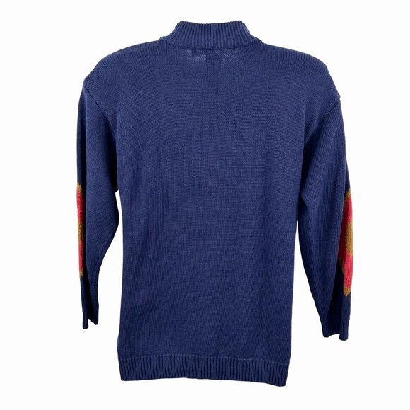 VINTAGE 1992 I.B. DIFFUSION COLORFUL KNIT BEAD SEQUINS MOCK NECK SWEATER - S - Picture 4 of 4